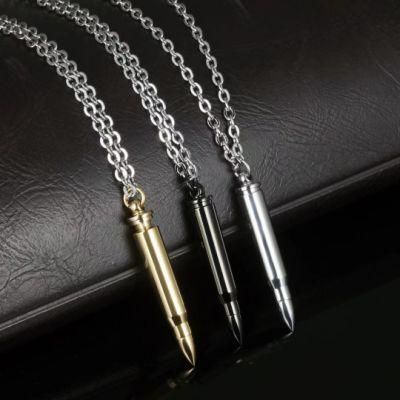 Bullet Pendant Titanium Steel Domineer Necklace Is Available in Three Colors Men Necklace Sterling Silver Jewelry Necklace