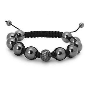Fashion Hip Pop Jewelry Adjustable Shamballa Bracelet Black (JDH-BL7539)
