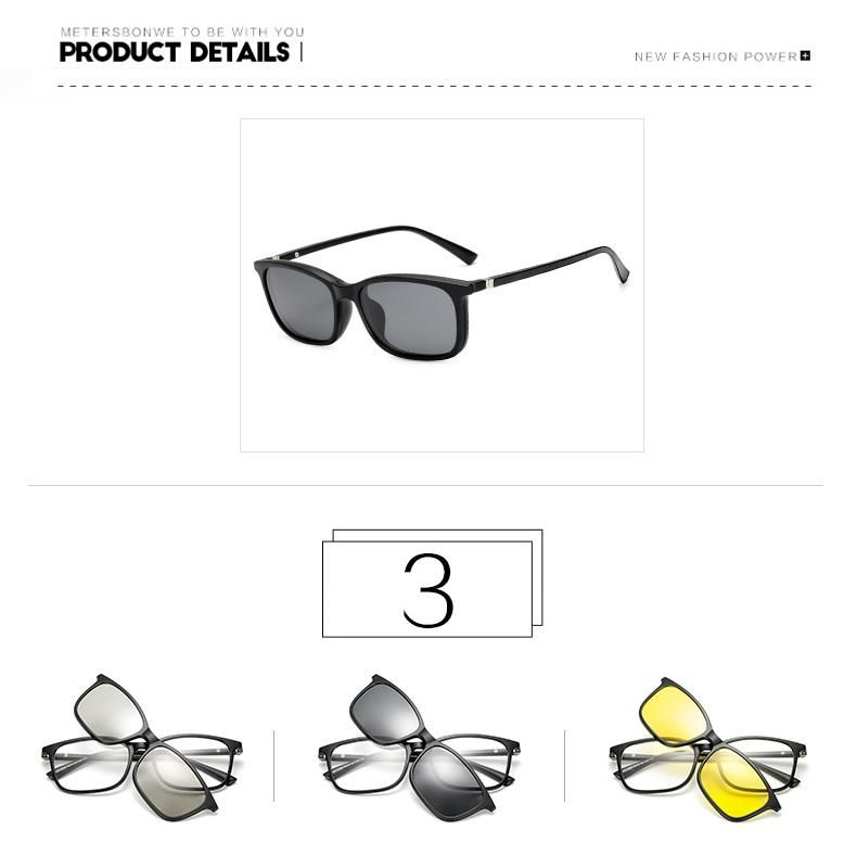 Mirrored Magnetic Clip on Folding Sunglasses 3D for Unisex