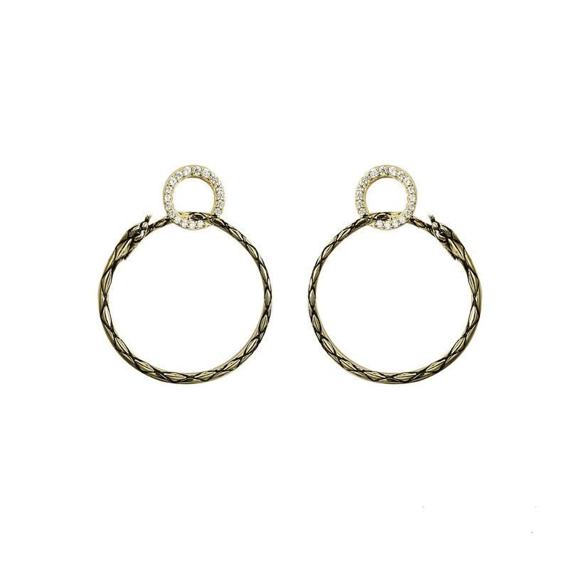 925 Silver or Brass Round Earring with Rhodium Plating