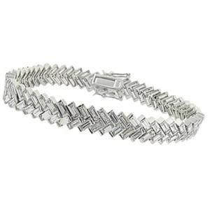 Genuine White Topaz Tennis Bracelet Crafted in Sterling Silver