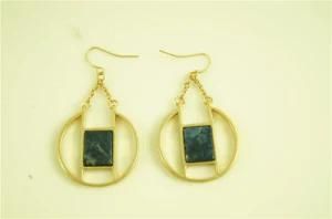 Alloy Hoope with Acrylic Stone Earring