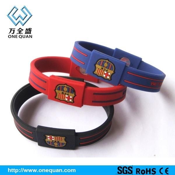 Direct China Factory Price Silicone Sports Bracelet Laser Engraved Adjustable Bangle