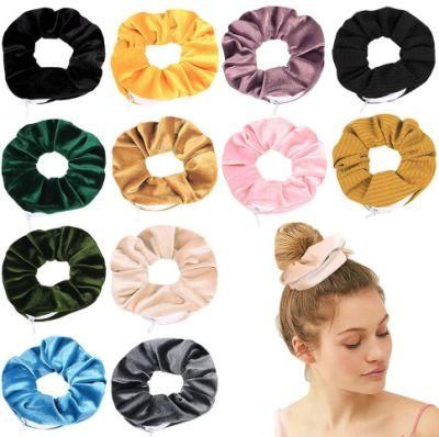 in Stock Zipper Scrunchies Hair Bands Hair Scrunchies