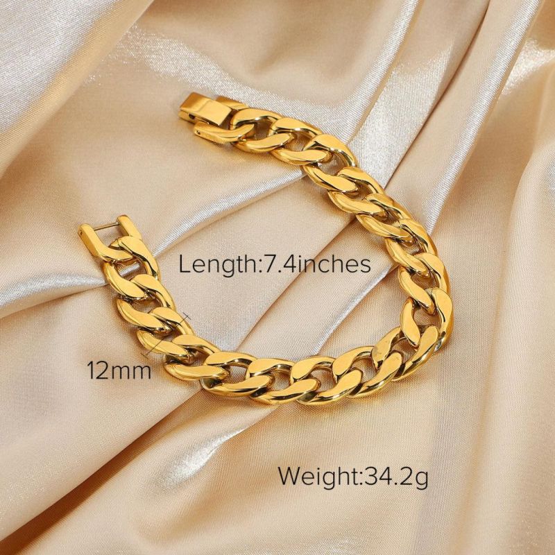 Stainless Steel Jewelry Simple Fashion Bracelet 14K/18K Gold Plated
