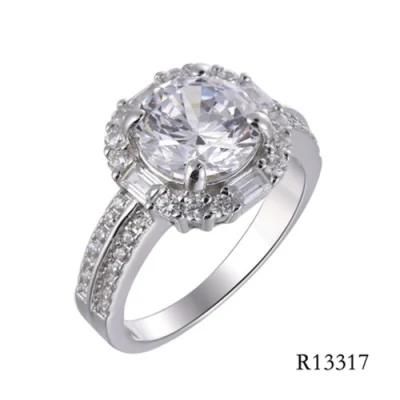 Hot Sell 925 Silver Wedding Ring with CZ Elegant Ring