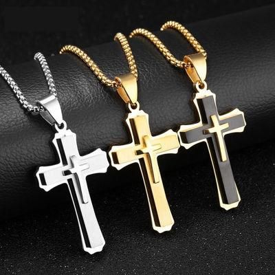Hot Sale Christian Jewelry Cross Necklaces Steel Pendant for Cr-G-Gx1213