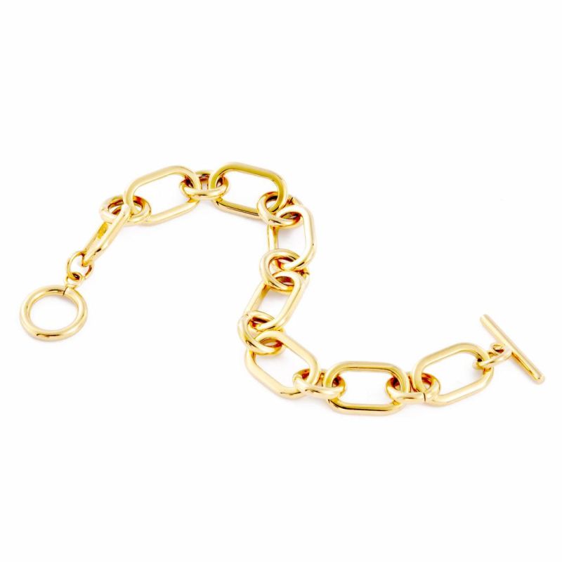 Fashion Jewellery Hip-Hop Stainless Steel Gold Plated Titanium Steel Link Chain Bracelet Jewelry for Men