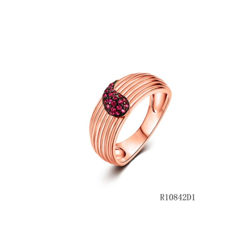 Silver with CZ Thread Line Ring for Women