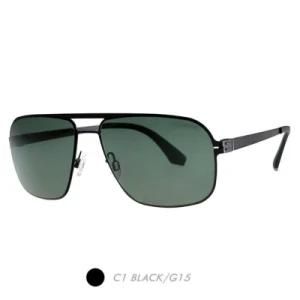 Metal&Nylon Polarized Sunglasses, Avitors Square Frame 1