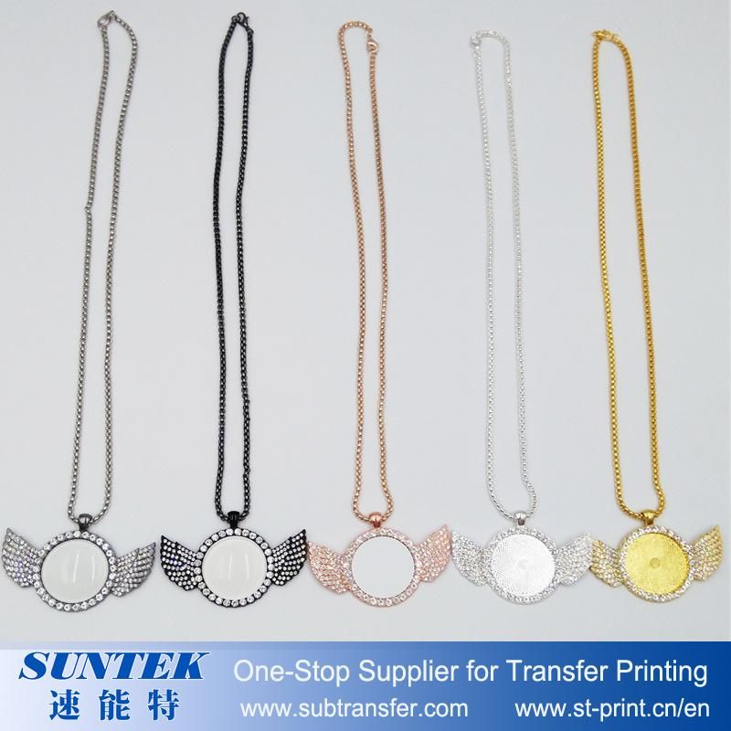 Sublimation Blank Zinc Alloy Rhinestone Necklace