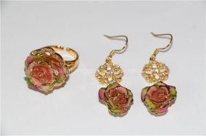 24k Gold Dipped Rose Earrings and Rings (EH094)
