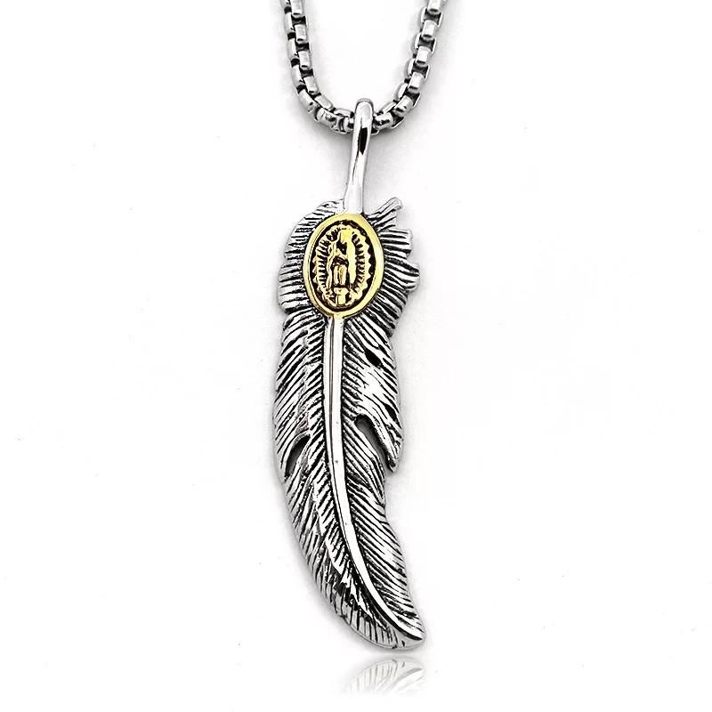 IP Plating Multi-Plating Punk Color Feather Fashion Men Punk Jewelry Pendant