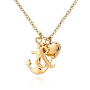 Fashion Stainless Steel Heart and Anchor Charm Necklace