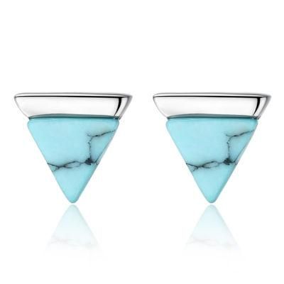 Factory Wholesale Blue Green Malachite Fine Needle Earrings
