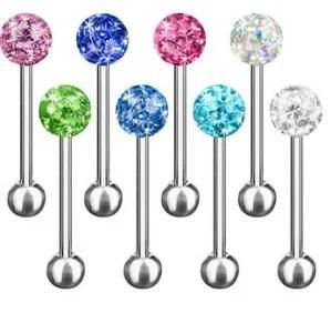 Tongue Piercing Barbell Jewelry Multi Ferido Crystal Ball Body Jewelry