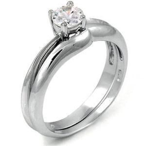 Simple Anniversary Popular 925 Silver Wedding Ring Set