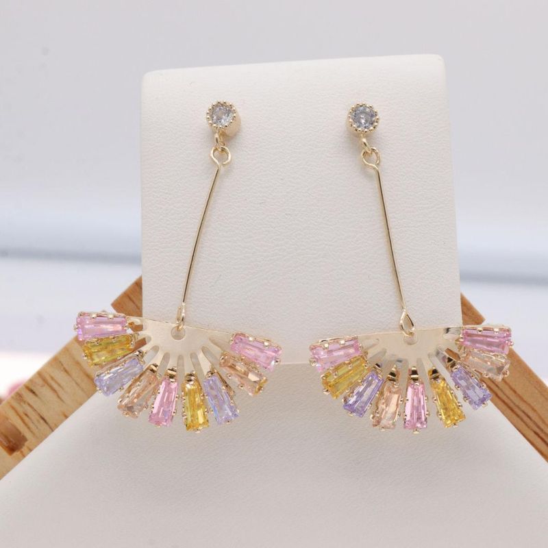 Fashion Gold-Plated Jewelry Zircon Earrings Ladies Charm Earrings