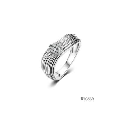 New Design 925 Silver with CZ Thread Line Ring