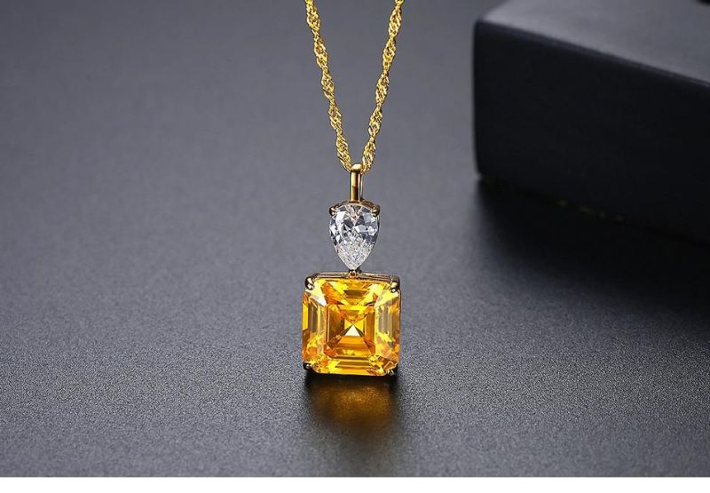 Personalized Women Jewelry Copper Bling Diamond Pendant Necklace