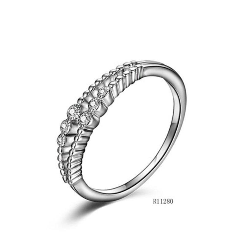 925 Sterling Silver with CZ Charm Ring