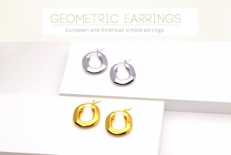 High Quanlity Polish Effect Simple Hoop Design Earrings for Mother