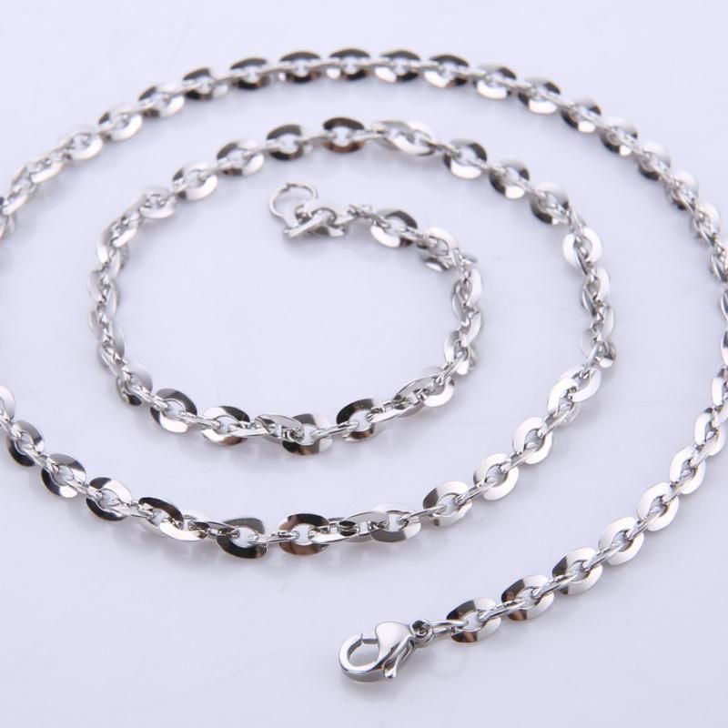 316L Necklace Flat Link Cable Chain for Jewelry Design