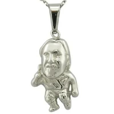 316L Stainless Steel Metal Men Head Pendant