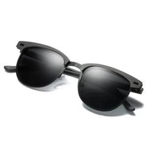 Brand Design Half Black Frame Vintage Sport Polarized Film Sunglasses