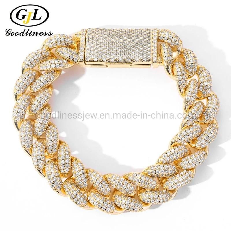 Hip Hop Diamond Iced out Cuban Link Bracelets Jewelry