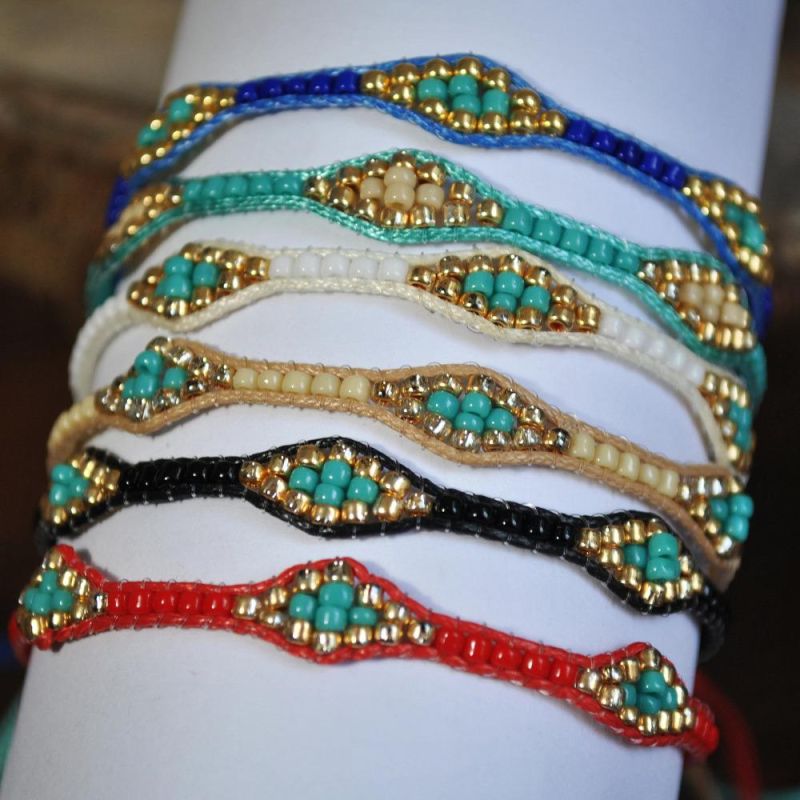 Boho Style Friendship Bracelet Hand-Woven Rope Colorful Rice Bead Beaded Couple Bracelet Unisex