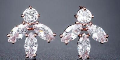 Wedding Pear CZ Earring Jewelry, Bridal Pear CZ Earring Jewelry, Bridesmaid Jewelry