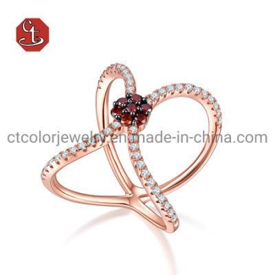 925 Sterling Silver Ring with Coffee CZ for Wholesale Rings Jewelry