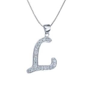 L Shaped Alphabet Letter Pendant in Silver 925