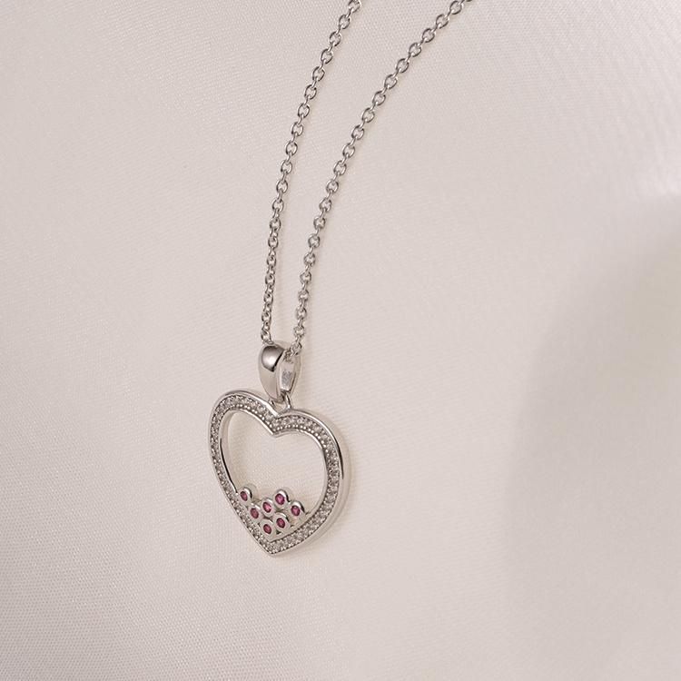 925 Silver Fashion Accessories Heart Shape Luxury Women Jewellery Factory Wholesale Fashion Jewelry New Design CZ Fine Necklace