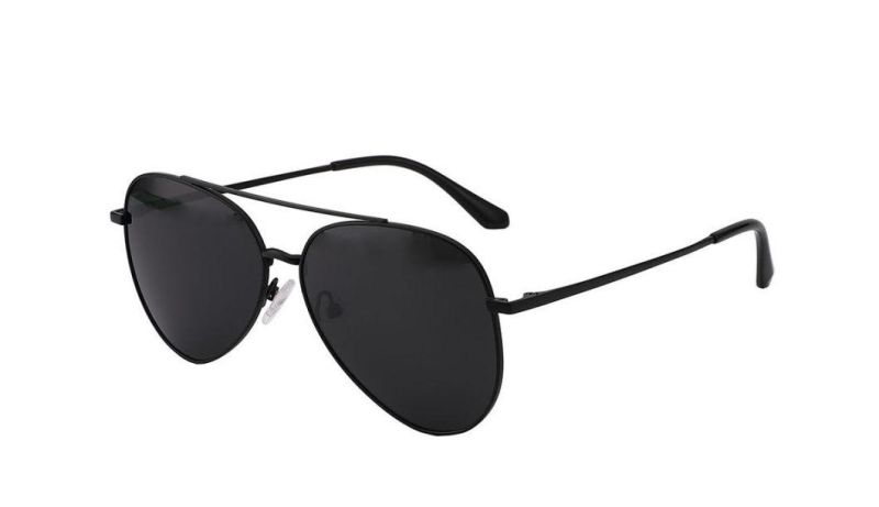 Stylish Men′ S Metal Frame Silver Double Bridge Pilot Gentlemen Sunglasses