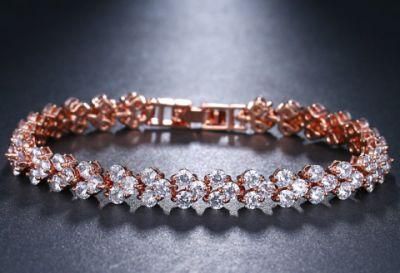Rose Gold Tennis Bracelet Cubic Zirconia CZ Bracelets Wedding Jewelry Bracelets
