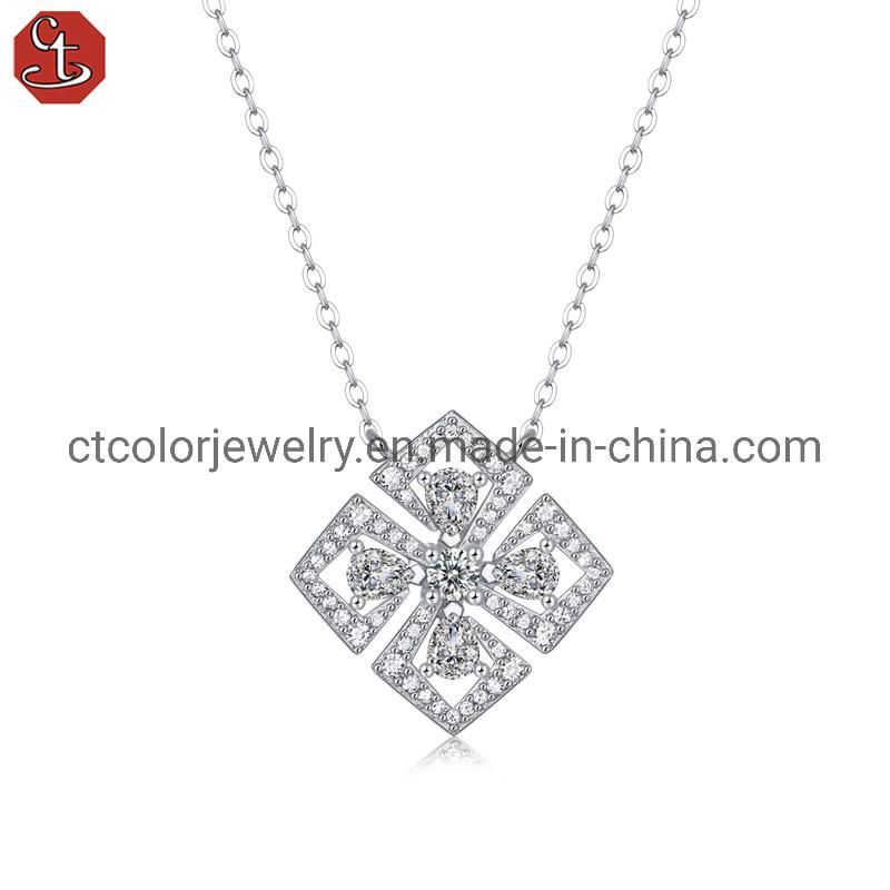 Lucky Necklace 925 Sterling Silver Necklace Moissanite pendant Fashion jewelry jewellery