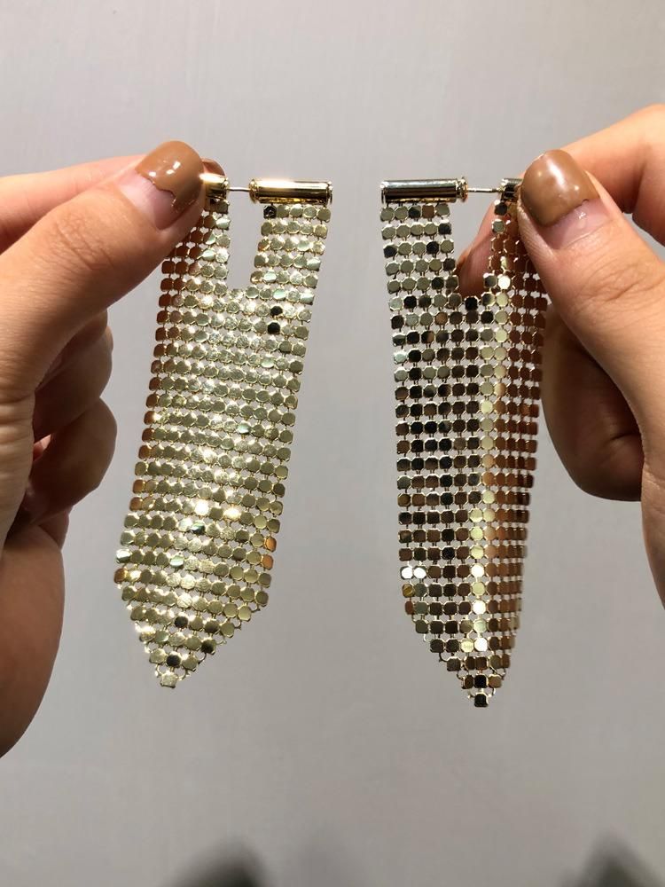 European and American Exaggerated Tassel Sequins Long Earrings Jewelry