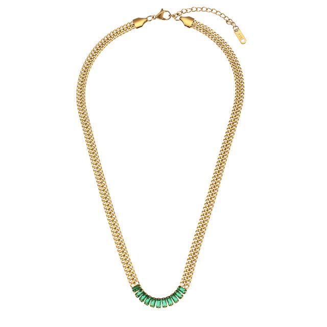Manufacturer Custom Fashion Stainless Steel Jewelry Tarnish Free Gold Filled Jewelry 14K 18K Gold Stainless Steel Zircon Necklace Women & Man Jewellery