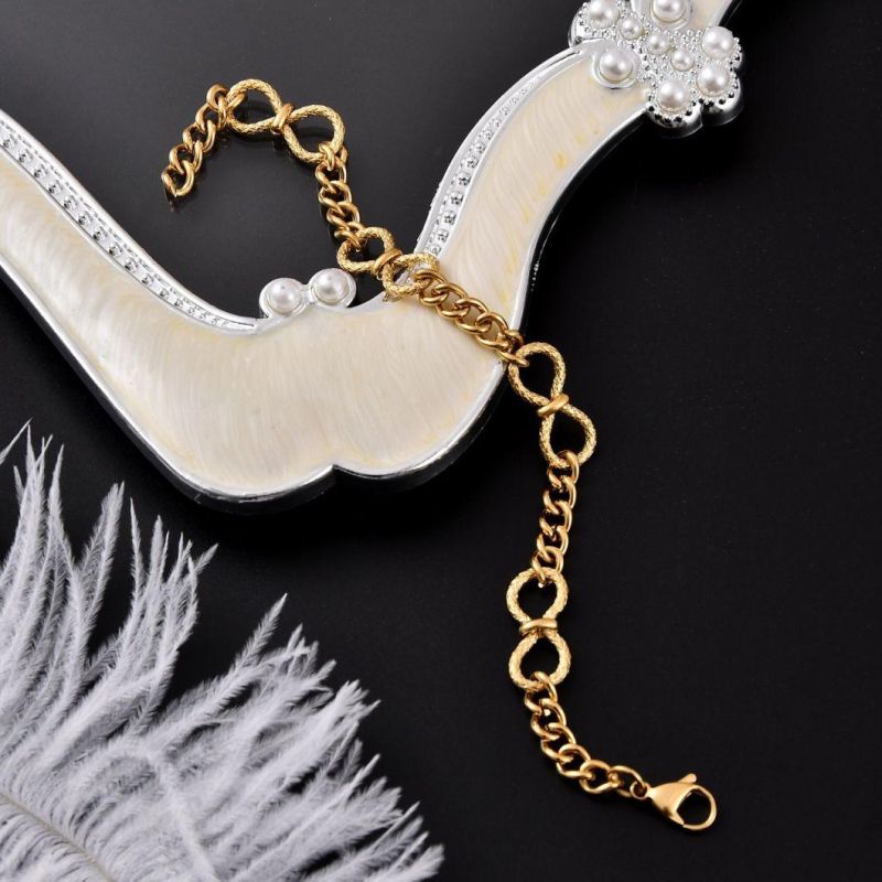 Gold Plated Chain & Link Bracelet Stainless Steel Bracelet Charm Wristband Bangles Party Jewelry