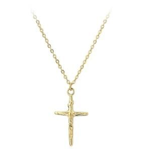 Charm Amulet Accessories Jesus Christ Cross Pendant Necklace Gold Plated Stainless Steel Christian Pendant Necklace