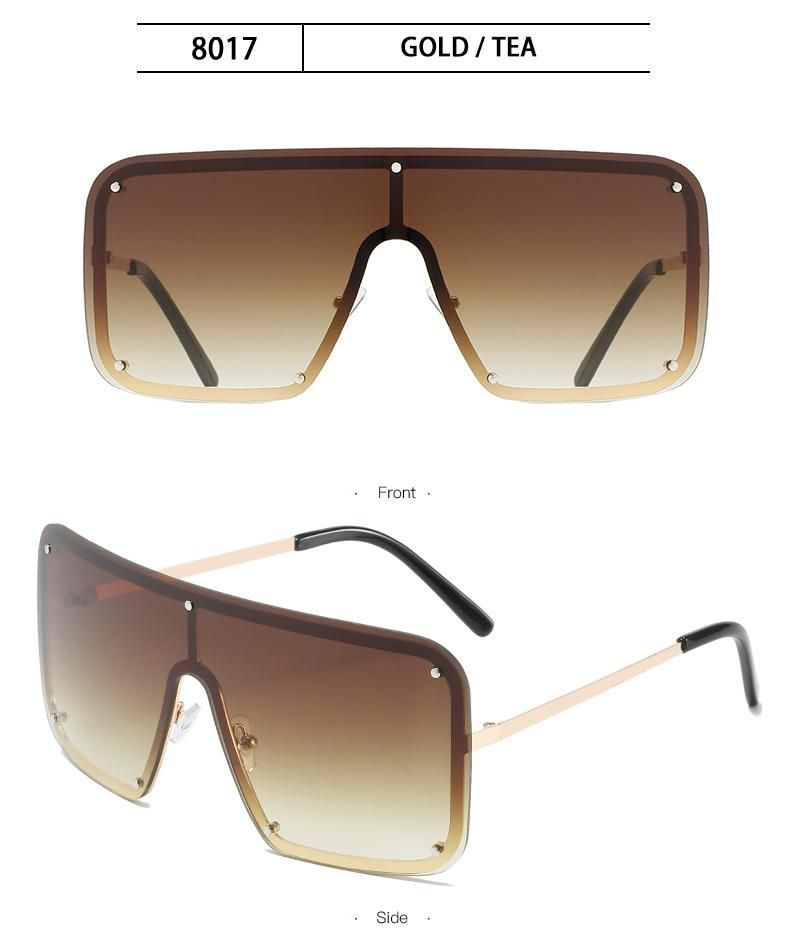 Sunglasses for New Trend Big Frame Sunglasses Female Gradient Color One-Piece Colorful Sunglasses Cross-Border Ins Square Glasses