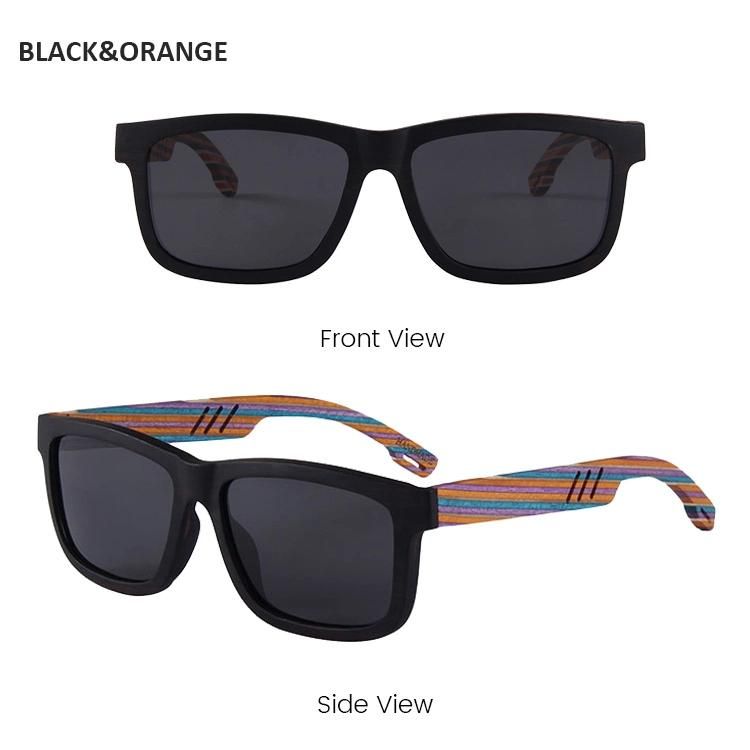 2021 Hot Selling OEM Recycled Custom Logo Brand Sun Glasses Men Handmade Fashion Zebra Bamboo Wood Polarized Sunglasses