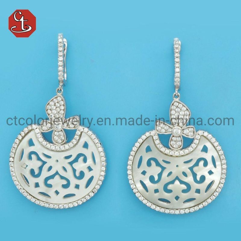 Water Drop Earring Hollow Shell Pearl Earrings Fashion MOP Jewelry