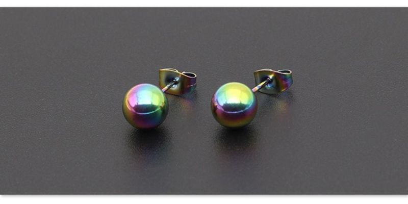 Factory Wholesale Titanium Steel Stainless Steel Earrings Small Ball Fine Needle Earrings Fashion Hypoallergenic Earrings Er0123