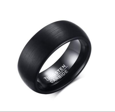 Korean Version of Popular Jewelry Wholesale 8mm Drawn Tungsten Steel Ring Black Tide Men&prime; S Tungsten Steel Jewelry Custom