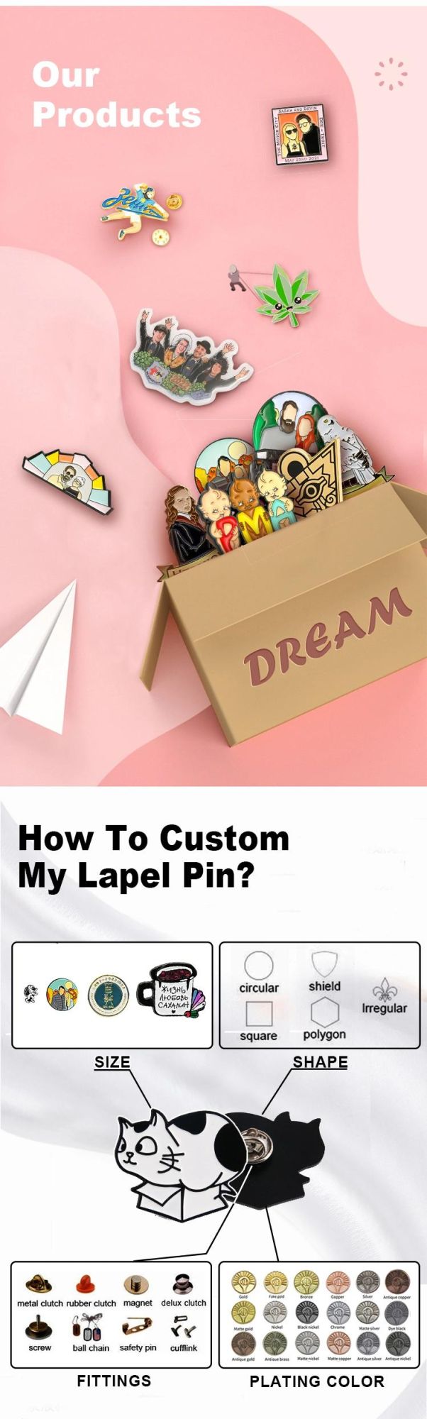 Custom Name Logo Metal 3D Enamel Lapel Pin