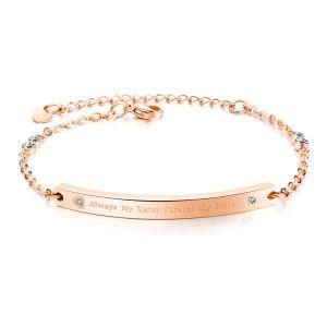 Customm Lettering &#160; Adjustale Diamond Stainless Steel Women &#160; Bracelet