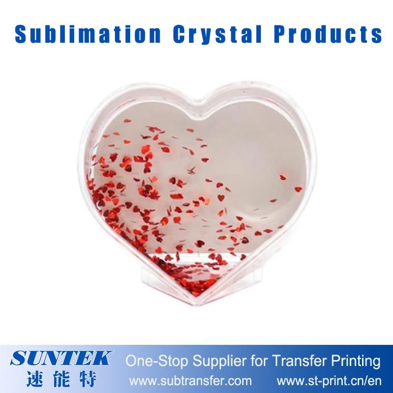 Sublimation Blank Heart-Shaped Crystal Snowball